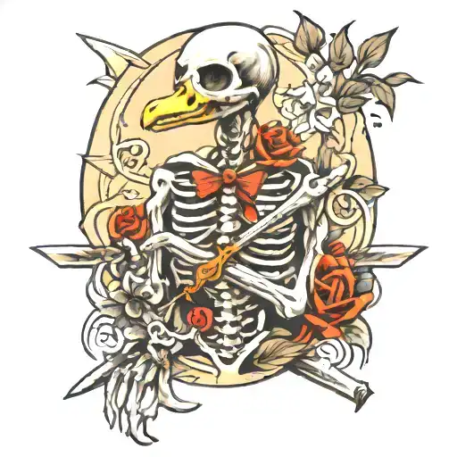 Duck Skeleton With Knives