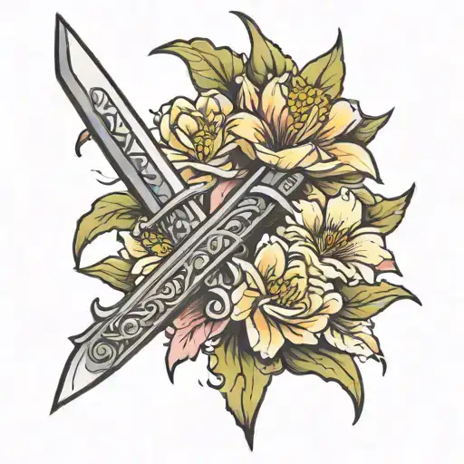 Flower Coming Out Of A Sword