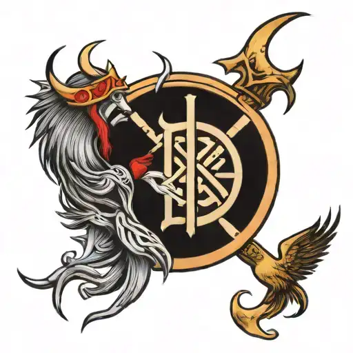 The Word Invictus Viking Runes Tattoo