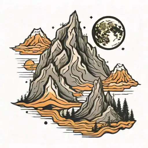Mountain And Moon