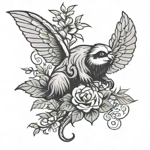 Faultier Mit Om Symbol Surrounded