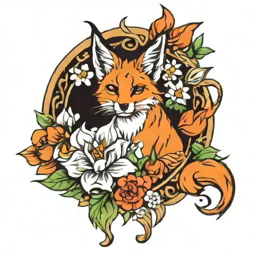 Capricorn Fox In Flowers