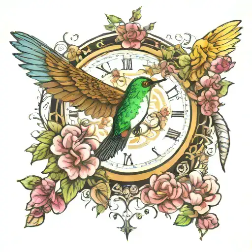 Guardian Angel Flowers Hummingbird Tarot Card Tree Of Life Clock Strength