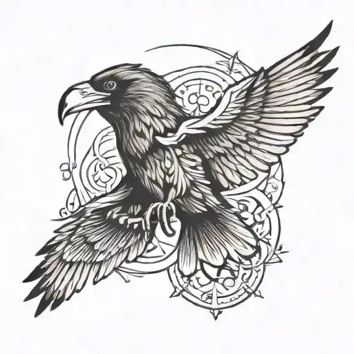 Norse Raven Flying