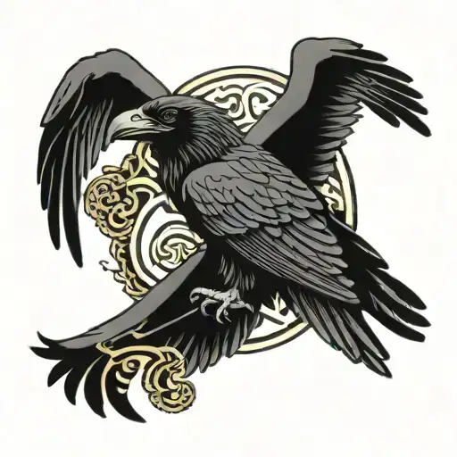 Celtic Raven Flying