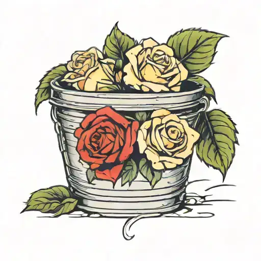 Roses In Garbage Can In New York