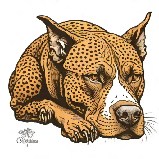 Pointillism Pit Bull Drawn Dotted