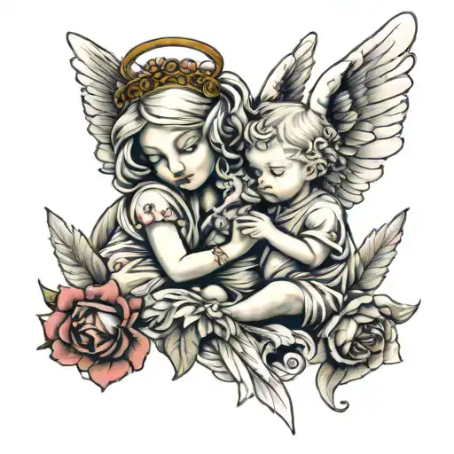 Mom And Angel Baby Angel