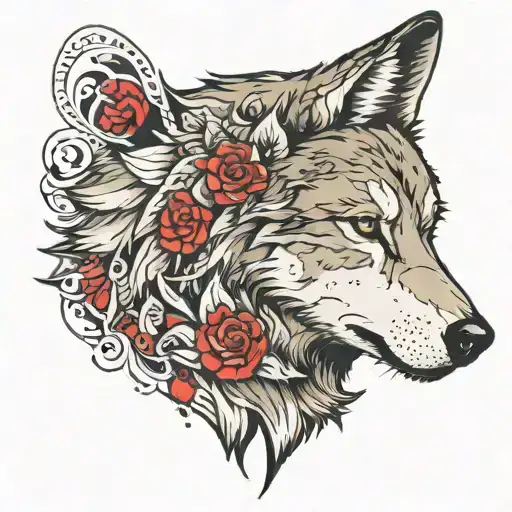 Wolf Face Profile Holding