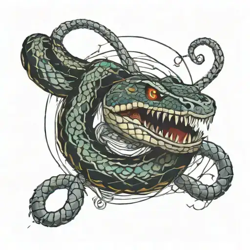 Snake And Barb Wire Wrapped Round