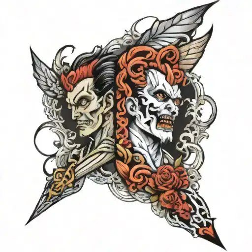 Full Arm Sleeve Good Vs Evil