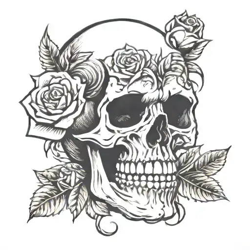Skull With Rose