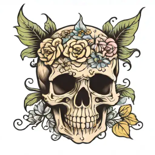 Skull With Flowers