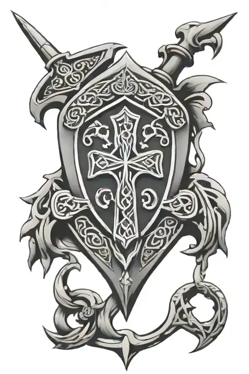 Zulu Shield With Celtic Cross