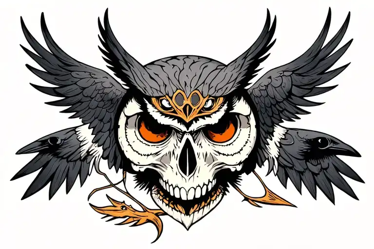 Owl Skull Raven Throat