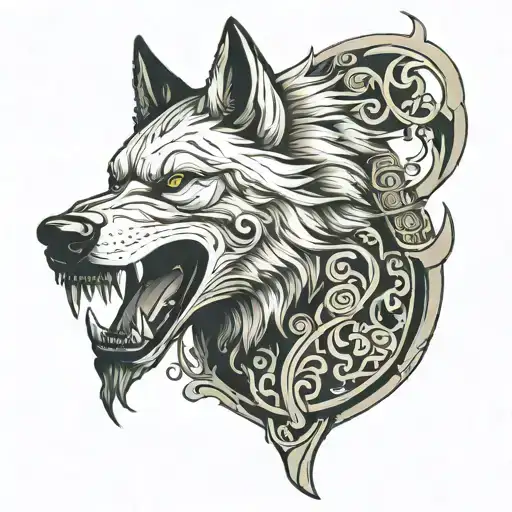 Wolf Katana On Mouth