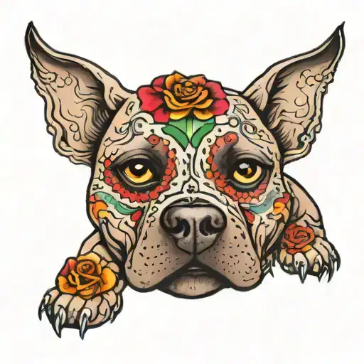 Sugar Skull Pit Bull Terrier