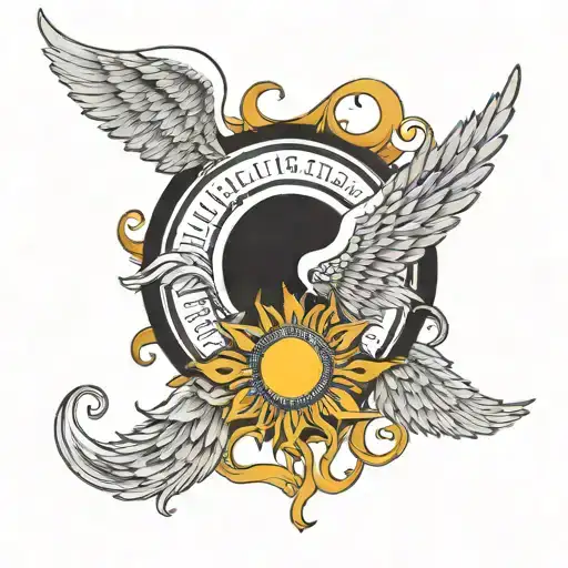 Angel Wings With Sun