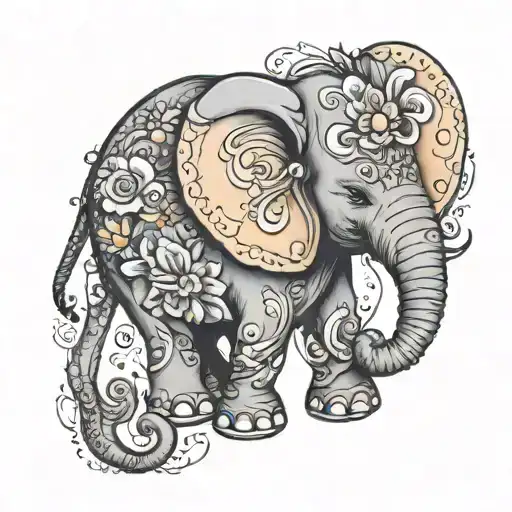 Baby Elephant With Cursive Name Lily Grace