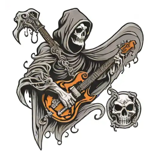 Grim Reaper Holding Jackson Guitar