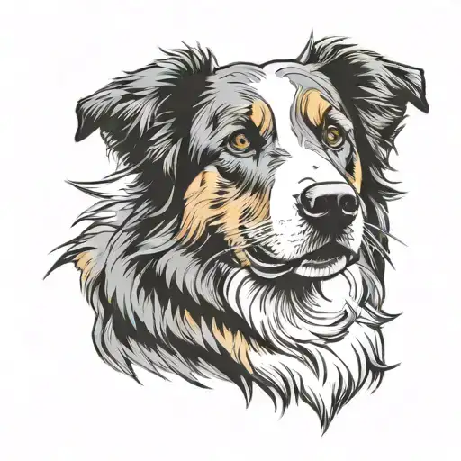 Australian Shepherd Dog Outline