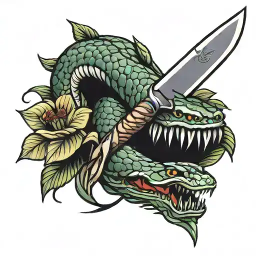 Knife With Snake Wrapped Round