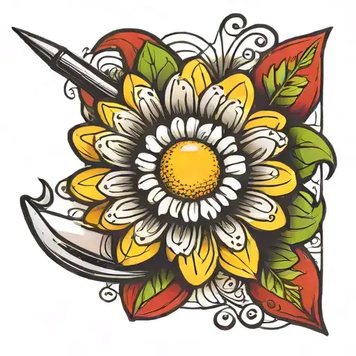 Daisy With Crochet Hook For Stem