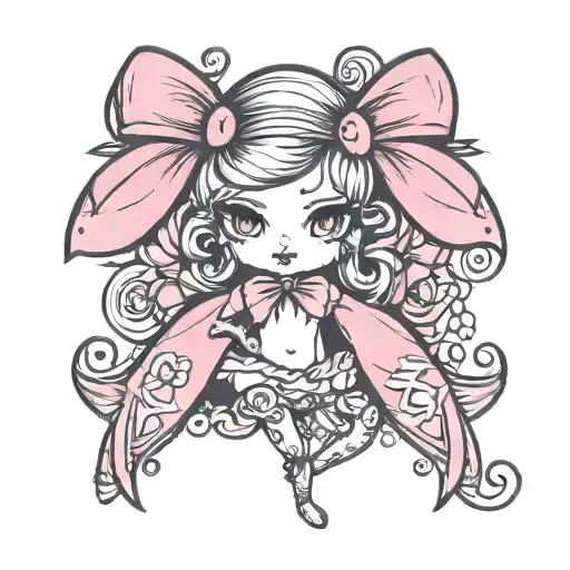 Pink Bows Behind Thighs I'm A Female