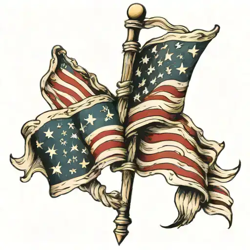 Father Son American Flag Intertwined