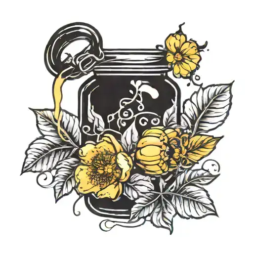 Black Honey Jar Pouring