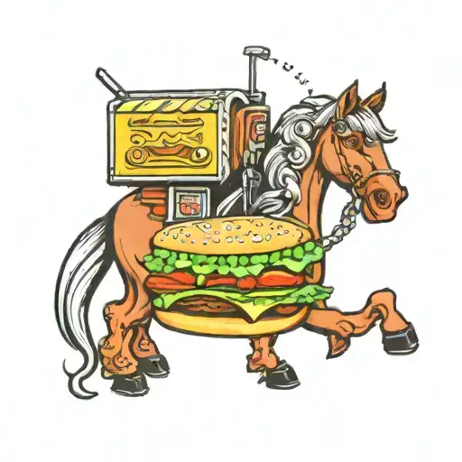 Horse Eatting Subway Sandwhich