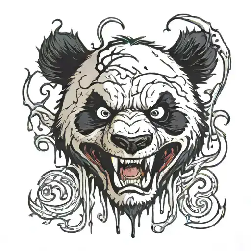Panda Head Venom Drips From The Fangs