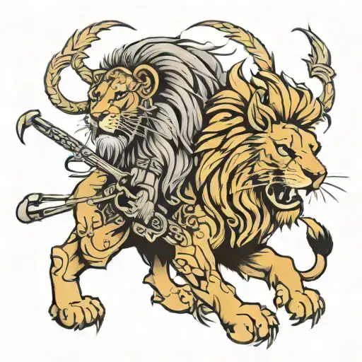 Lion With Warrior