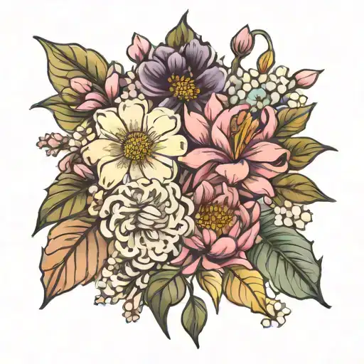 April August November And December Birth Flower Bouquet