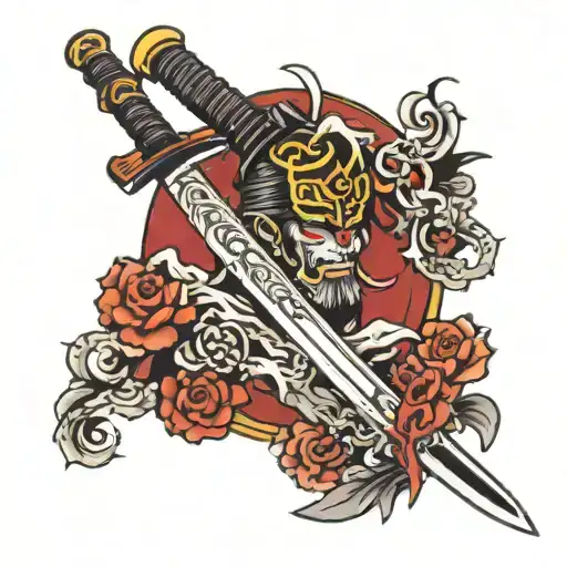 Katana Sword With Two Eyes