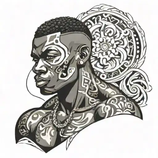 Muscular Black Boy In Dress