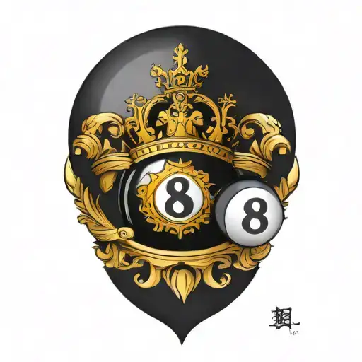 186 With Crown On The 8 Ball