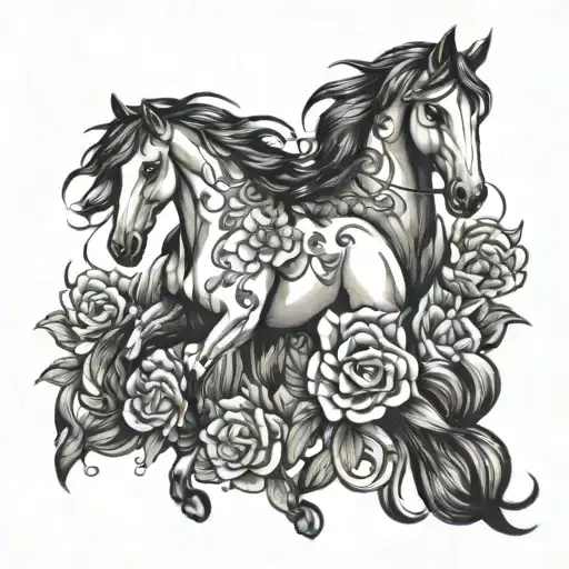 Horse And Beauty Freedom Love