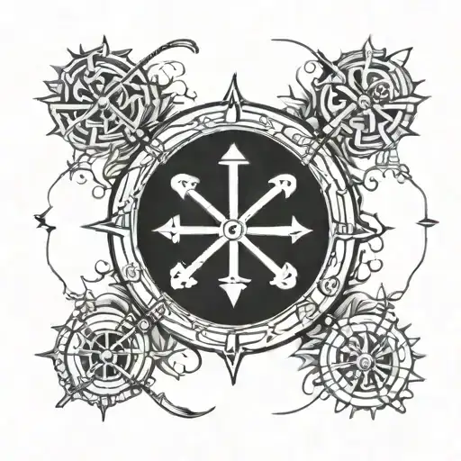 Vegvisir Symbol With Elements