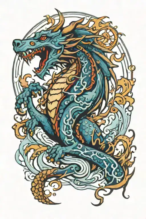 Pagan Water Wolf Dragon Peace