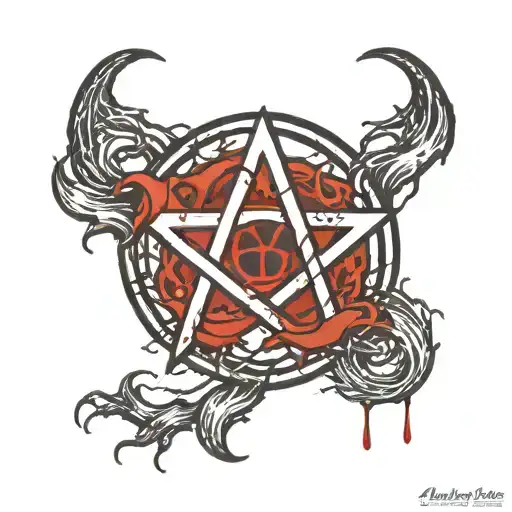 Atheist Symbol Covered In Blood With No Sharp Edges