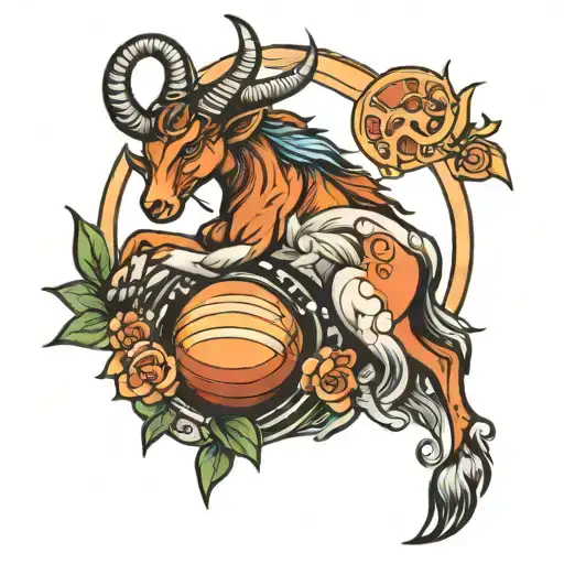Capricorn Tattoo With Saturn