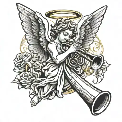 Angel Playing Trumpet