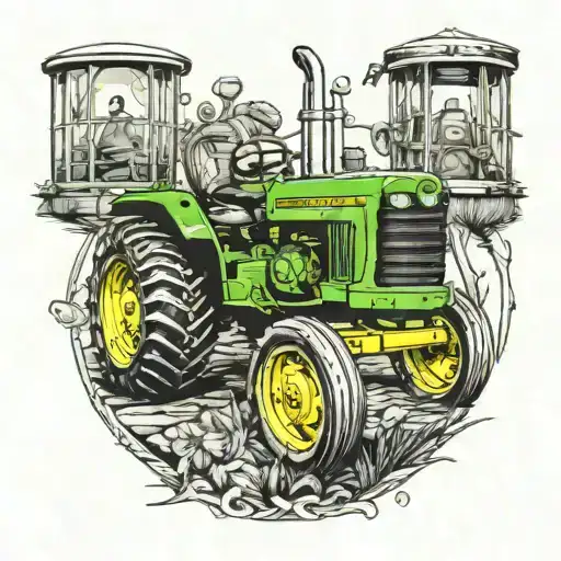 John Deer Tractor With Carninal
