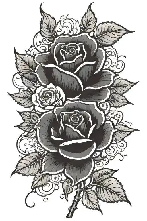 Black Rose With Stem