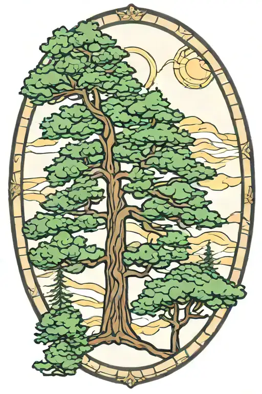 Sequoia Tree Stained Glass Design Inspired
