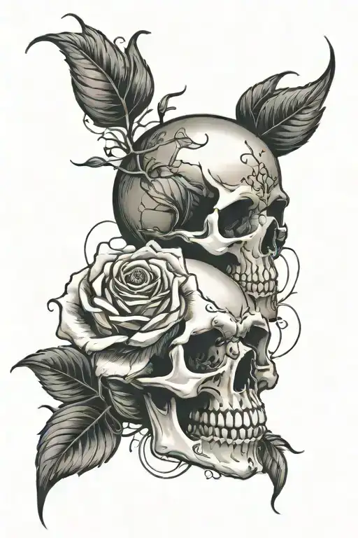 Rose Inside Skull