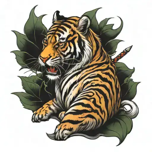 Tiger Stabbed In Back