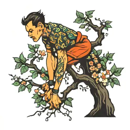 Person Hanging From Tree Branch