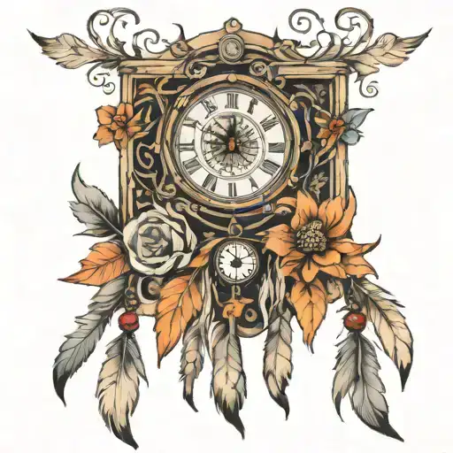 Grand Father Clock Dream Catcher Entangled